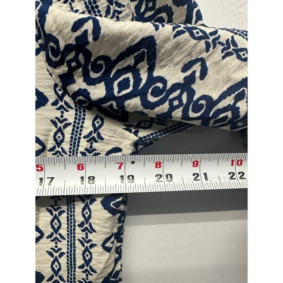 Anthropologie Fig & Flower Blue White Boho Tiered Tunic Dress Size Large - Picture 5 of 10